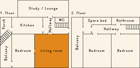 Grundriss 1. Stock Casa Cadruvi Grundriss 1. Stock Ferienhaus Casa Cadruvi Giraniga Obersaxen Graubünden