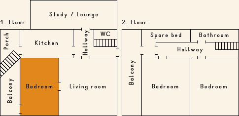 Grundriss 1. Stock Casa Cadruvi Grundriss 1. Stock Ferienhaus Casa Cadruvi Giraniga Obersaxen Graubünden