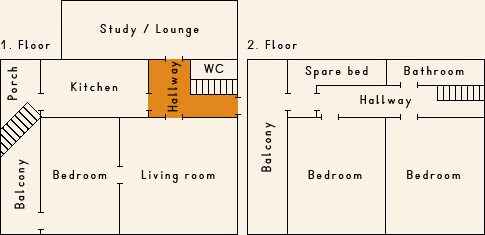 Grundriss 1. Stock Casa Cadruvi Grundriss 1. Stock Ferienhaus Casa Cadruvi Giraniga Obersaxen Graubünden