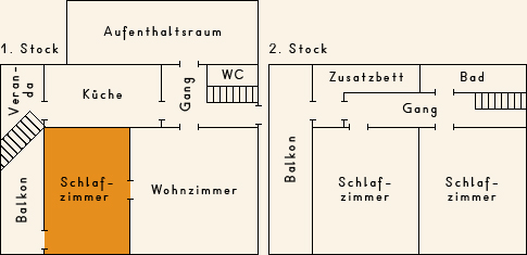 Grundriss 1. Stock Casa Cadruvi Grundriss 1. Stock Ferienhaus Casa Cadruvi Giraniga Obersaxen Graubünden