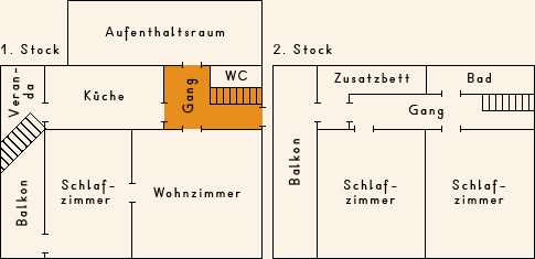 Grundriss 1. Stock Casa Cadruvi Grundriss 1. Stock Ferienhaus Casa Cadruvi Giraniga Obersaxen Graubünden