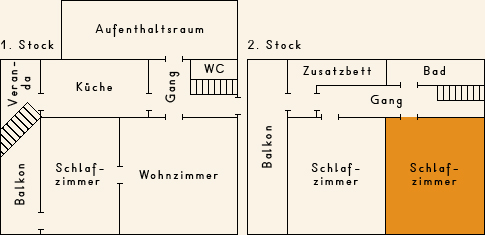 Grundriss 2. Stock Casa Cadruvi Grundriss 2. Stock Ferienhaus Casa Cadruvi Giraniga Obersaxen Graubünden